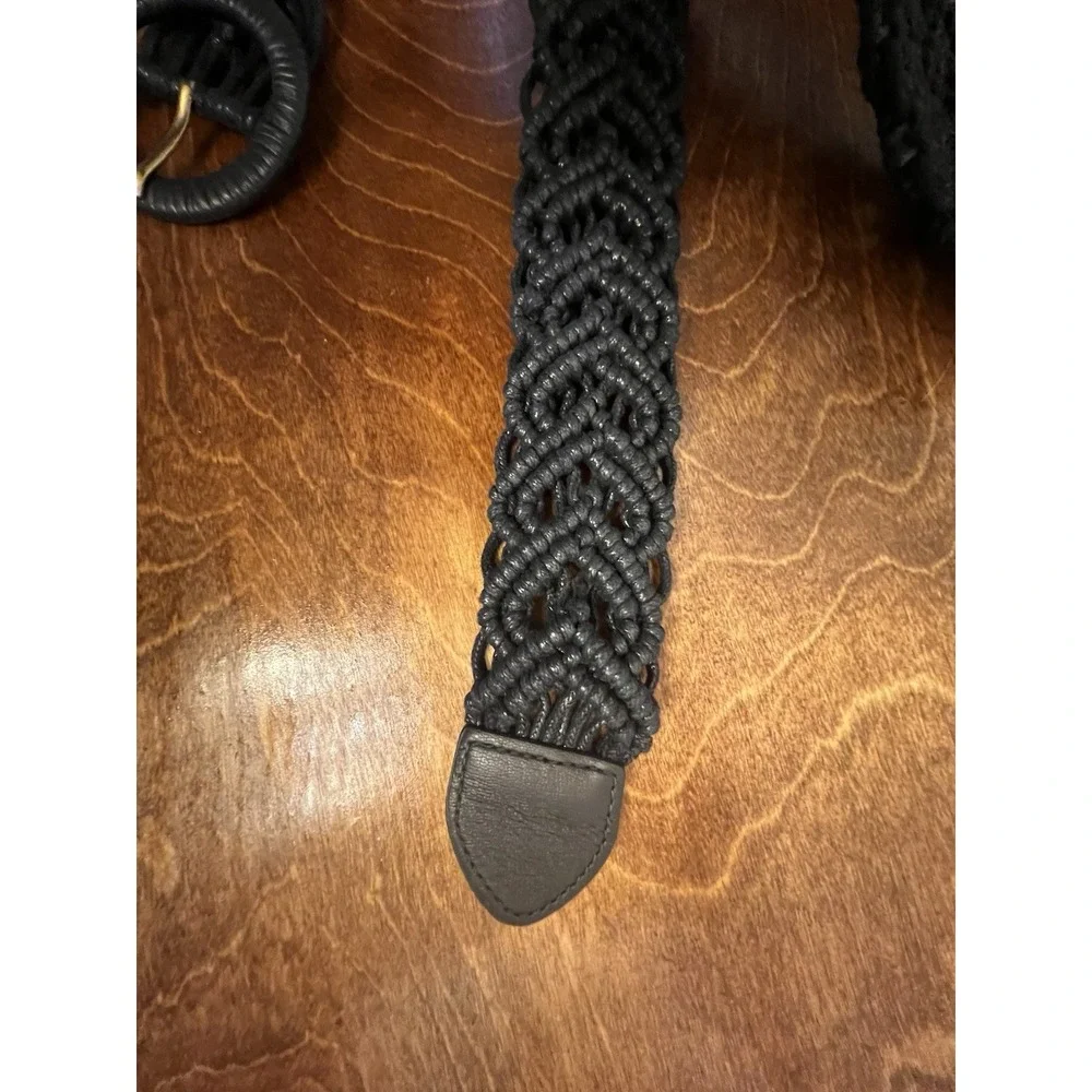 Womens macrame belt, Navy Blue, Heart Design
